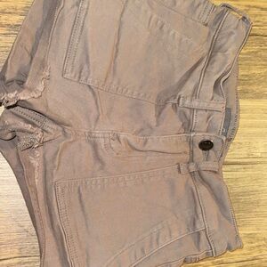 Tan High-Waisted Shorts